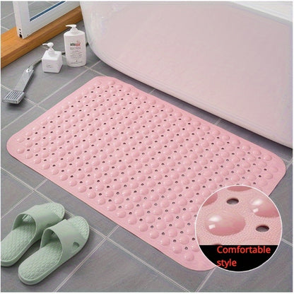 1pc Dolphin Massage Non-Slip PVC Shower Mat with Drainage Holes, Standard Size, Comfortable Suction Cup Floor Mat for Bathroom, Toilet, Hotel - Safety and Comfort Bath Accessory