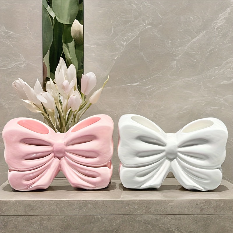 Home Design Cute Girl Heart Bow Toothbrush Holder Bathroom Washstand Toothpaste Ceramic Storage Rack, Shower Caddies