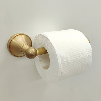 Copper Antique Style Wall-Mounted Toilet Paper Holder, 1pc – Elegant Brushed Finish, Easy Hole Installation Bathroom Hardware Accessory