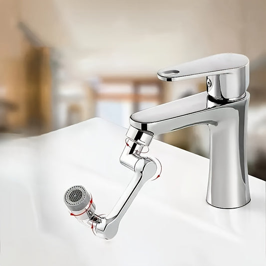 1pc Adjustable Faucet Aerator with 2 Spray Modes - Easy Install Rotating Multi-Function Extension for Kitchen & Bathroom Sinks, Chrome Finish, Plastic Material, No Power Required, Adjustable Water Flow | Rotating Faucet Exten