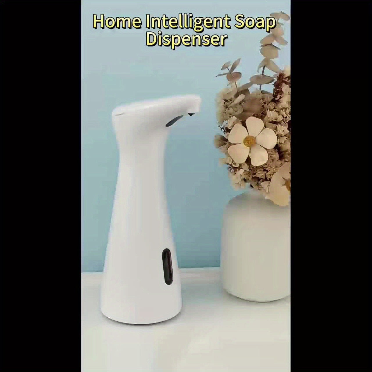 1pc HOTU Automatic Soap Dispenser, Touchless Infrared Sensor, Hands-Free Freestanding Operation, Phthalate-Free Plastic, Battery Operated (4xAAA Not Included), for Kitchen Bathroom Hotel