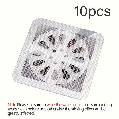 10pcs bathroom hair filter hair screen Toilet sewer filter Kitchen anti-clogging anti-insect self-adhesive floor drain sticker.