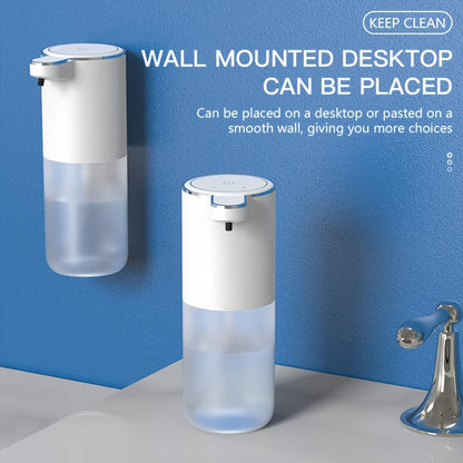 1pc USB Rechargeable Automatic Foam Soap Dispenser, 380ml Wall Mount Hand Machine, Phthalate-Free Plastic, Touchless Operation, 500mAh Lithium Battery, for Kitchen and Bathroom