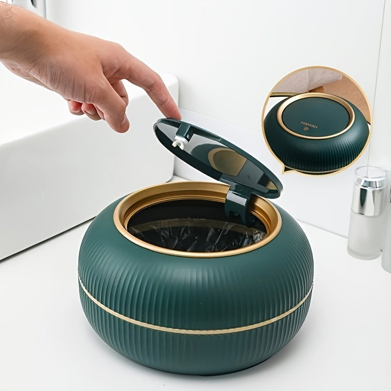 3L Sleek & Stylish Trash Can with Lid - Odor-Blocking, Perfect for Kitchen, Living Room, Bathroom, Office Desk, and Car Accessories