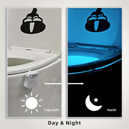 Setonr 1pc 16 Colors Human Motion Sensor Toilet Light Inside Toilet Bowl Bathroom LED Night Light for Toilet Bowl Christmas Gift