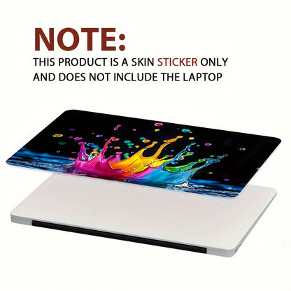 2pcs Vibrant Splash Art Laptop Decal Covers