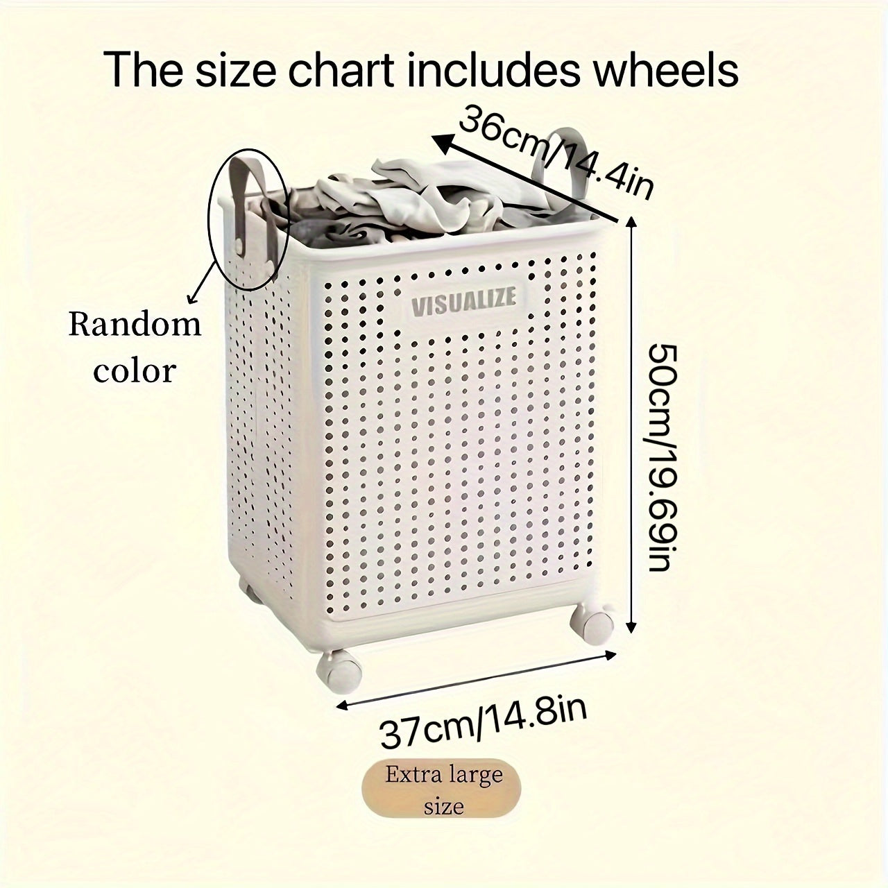 Foldable Laundry Basket with Wheels - Large & Medium Capacity, Durable PP Material, Ventilated Design & Ergonomic Handles, Space-Saving Collapsible Hamper for Bathroom, Bedroom, Laundry Room Storage