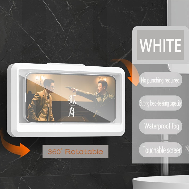 Support de téléphone de douche étanche en ABS avec écran tactile rotatif à 360°,