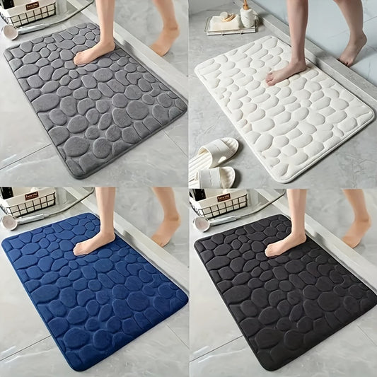 Luxurious Coral Fleece Non-Slip Bathroom Mat - Soft, Absorbent, Machine Washable Bath Rug with PVC Backing, Available in Multiple Colors, Ideal for Bathroom Safety, Bathroom Safety Mat|Decorative Bath Mat|PVC Backing Mat
