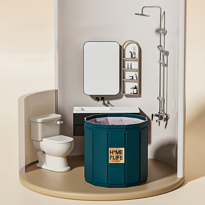 Compact Foldable Inflatable Bathtub - Portable Spa Tub for Adults, Plastic Soaking Tub for Home & Outdoor Use, Family Bathroom Hot Tub Alternative, Space-Saving Design for Small Spaces