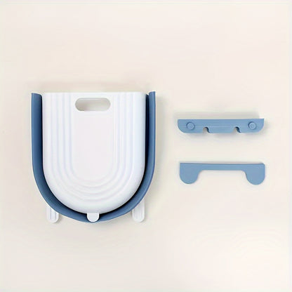 Space-Saving Foldable Trash Can with Cabinet Hook - Modern Minimalist Design, Portable for Kitchen & Bathroom, Durable Plastic Storage Solution, Countertop, Cleaning Accessories