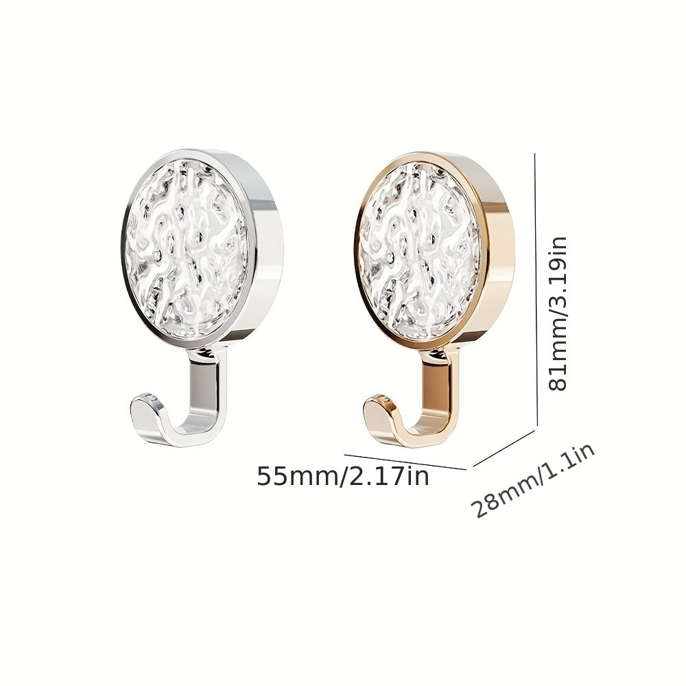 4pcs Modern Metal Wall Mount Hooks, Easy Install, Rotatable, Strong Adhesive, No Drilling Required, No Trace, for Bathroom Towel and Clothes Hanging