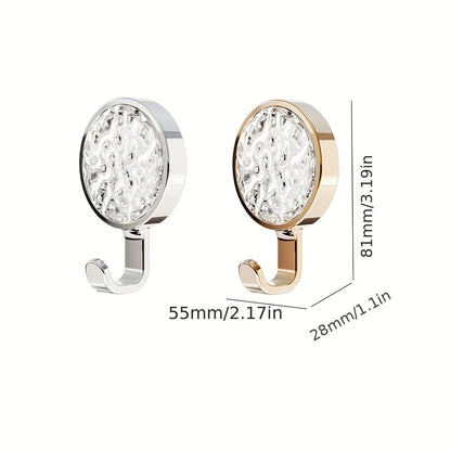 4pcs Modern Metal Wall Mount Hooks, Easy Install, Rotatable, Strong Adhesive, No Drilling Required, No Trace, for Bathroom Towel and Clothes Hanging