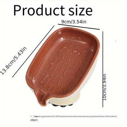 Elegant Oval Soap Dish - Durable Plastic, Self-Draining Design for Bathroom Use