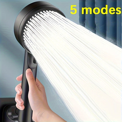 High-Pressure Adjustable Shower Head with 5 Modes - Versatile Daily Spray Nozzle for Enhanced Bathing Experience, Essential Bathroom Accessory, Christmas/Halloween Gift Decoration