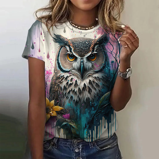 T-shirt manches courtes pour femmes, estival et à la mode, avec imprimé graphique 3D de théâtre