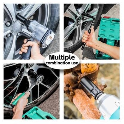 Jeu de douilles à percussion à 6 points, 1/2 pouces, 10 pièces, tailles métriques 8-24m, jeu de douilles à percussion en acier au carbone avec boîte de rangement rigide