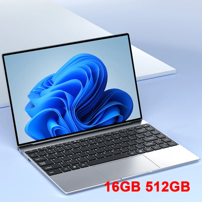 Ordinateur portable ultra fin de 14.1 pouces, 16 Go de RAM, 2 To de SSD, Intel Nino 00, Windows 11 Pro, Notebook Gamer, 1920*1080 Display Office Study Computer