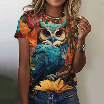 T-shirt manches courtes pour femmes, estival et à la mode, avec imprimé graphique 3D de théâtre