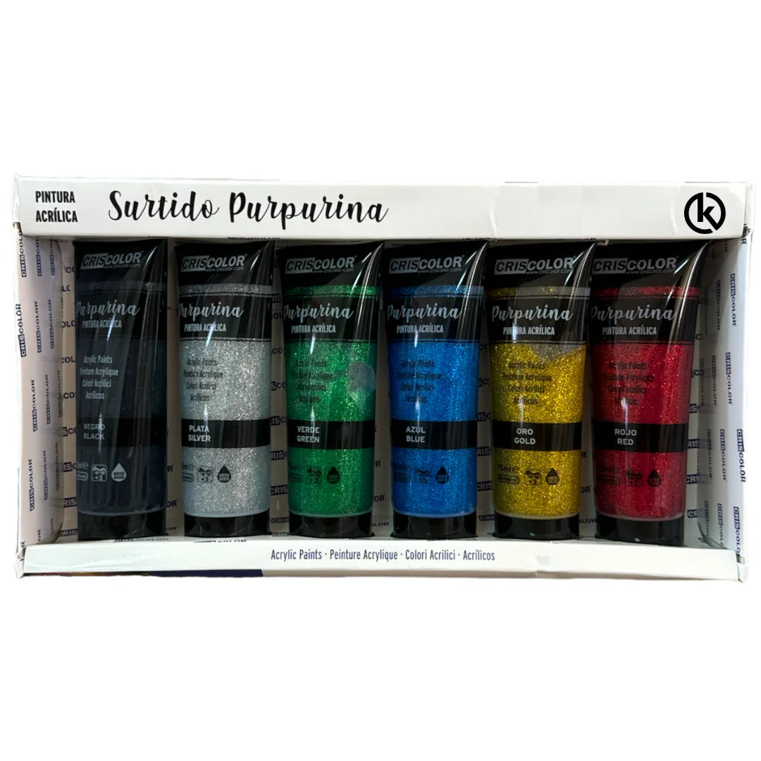 KROWN-peinture acrylique 75 ml. Bricolage Pro Set 6 couleurs Pigments de base riche ensemble de peinture acrylique Non toxique pour les entretoises débutants enfants artisanat toile bois céramique tissu