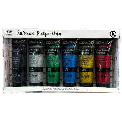KROWN-peinture acrylique 75 ml. Bricolage Pro Set 6 couleurs Pigments de base riche ensemble de peinture acrylique Non toxique pour les entretoises débutants enfants artisanat toile bois céramique tissu