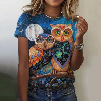 T-shirt manches courtes pour femmes, estival et à la mode, avec imprimé graphique 3D de théâtre