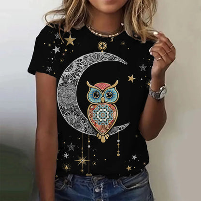 T-shirt manches courtes pour femmes, estival et à la mode, avec imprimé graphique 3D de théâtre
