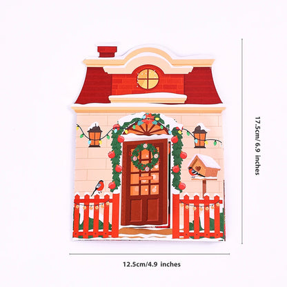 Cartes de vœux pour arbre de noël, carte Pop-Up tridimensionnelle pour chat, carte postale 3D avec enveloppe, fournitures de vacances