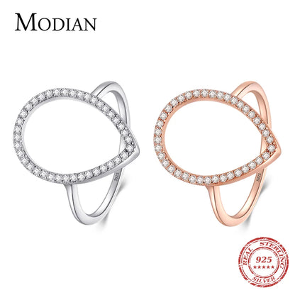 Modian – bague de fiançailles classique en forme de goutte d'eau, bijoux étincelants, bagues en argent Sterling 100% 925 pour femmes, nouvelle mode Instagram