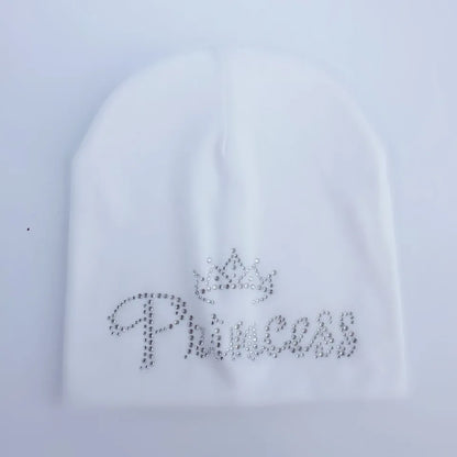 Bonnet de princesse en coton avec diamant pour bébé fille et garçon, casquette pour enfant en bas âge, automne