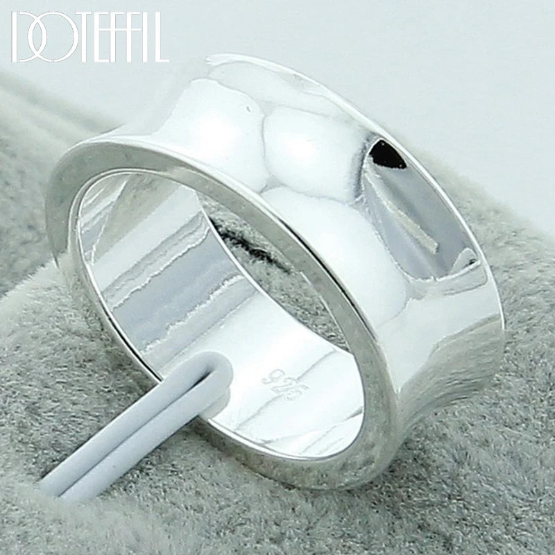 DOTEFFIL – bague Concave lisse Simple en argent Sterling 925 pour femmes,
