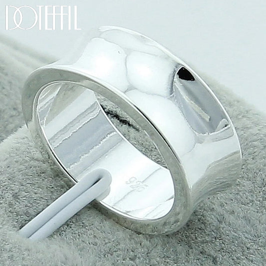 DOTEFFIL – bague Concave lisse Simple en argent Sterling 925 pour femmes,