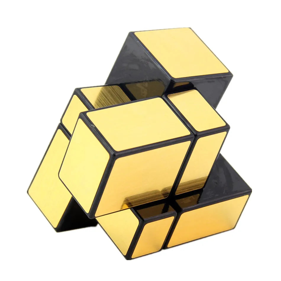 Shengshou 2x2x2 Cube miroir magique 5.7 cm vitesse Puzzle magique Cube 2x2 Cubo Magico autocollant apprentissage éducation Cubes pour les enfants
