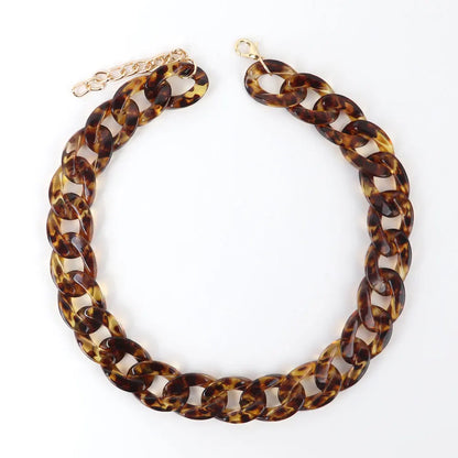 FishSheep-Collier de collier JoChoker en acrylique pour hommes et femmes, Rock Punk, Chunky Curb Optics, Bijoux Boho, 26 couleurs