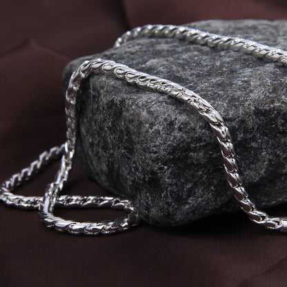 DOTEFFIL 925 argent Sterling 5mm serpent chaîne collier femme homme mode Simple 20 pouces chaîne bijoux