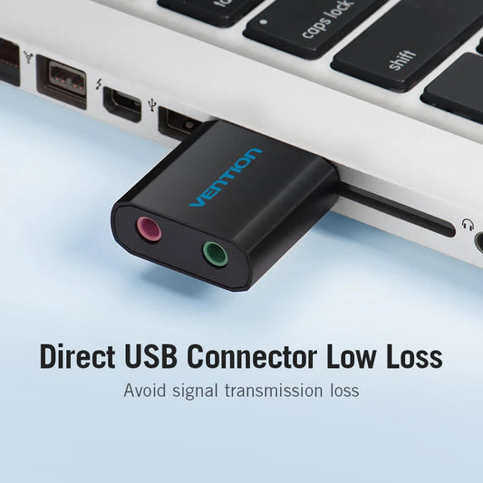 VENTION – Carte son externe USB avec sorties microphone et casque