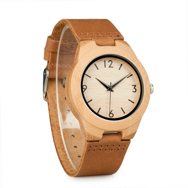 BOBOBIRD-Montre à quartz en bois pour hommes et femmes, bracelet en bois de marque supérieure,