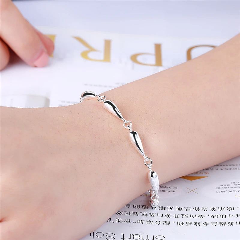 DOTEFFIL 925 en argent Sterling goutte d'eau Bracelet