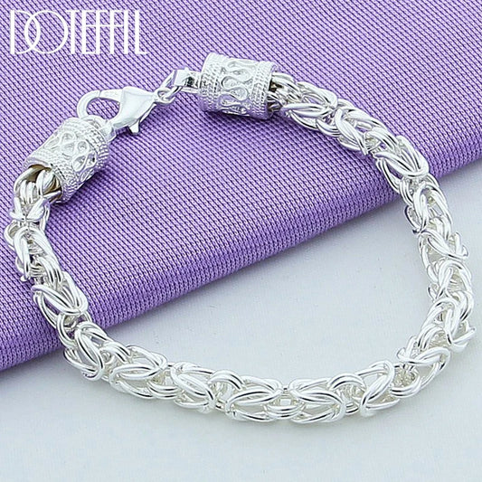 DOTEFFIL 925 argent Sterling/or 18K fermoir à homard Bracelet pour femme homme mode mariage fiançailles bijoux