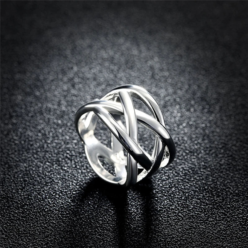 DOTEFFIL 925 bague entrelacée croix en argent Sterling pour les femmes