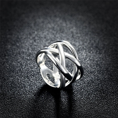 DOTEFFIL 925 bague entrelacée croix en argent Sterling pour les femmes