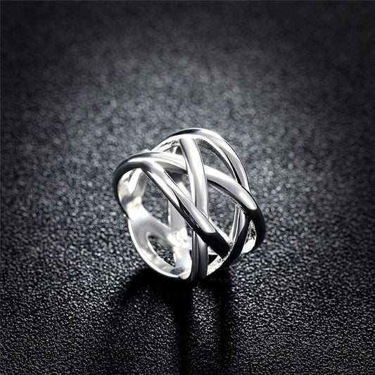 DOTEFFIL 925 bague entrelacée croix en argent Sterling pour les femmes