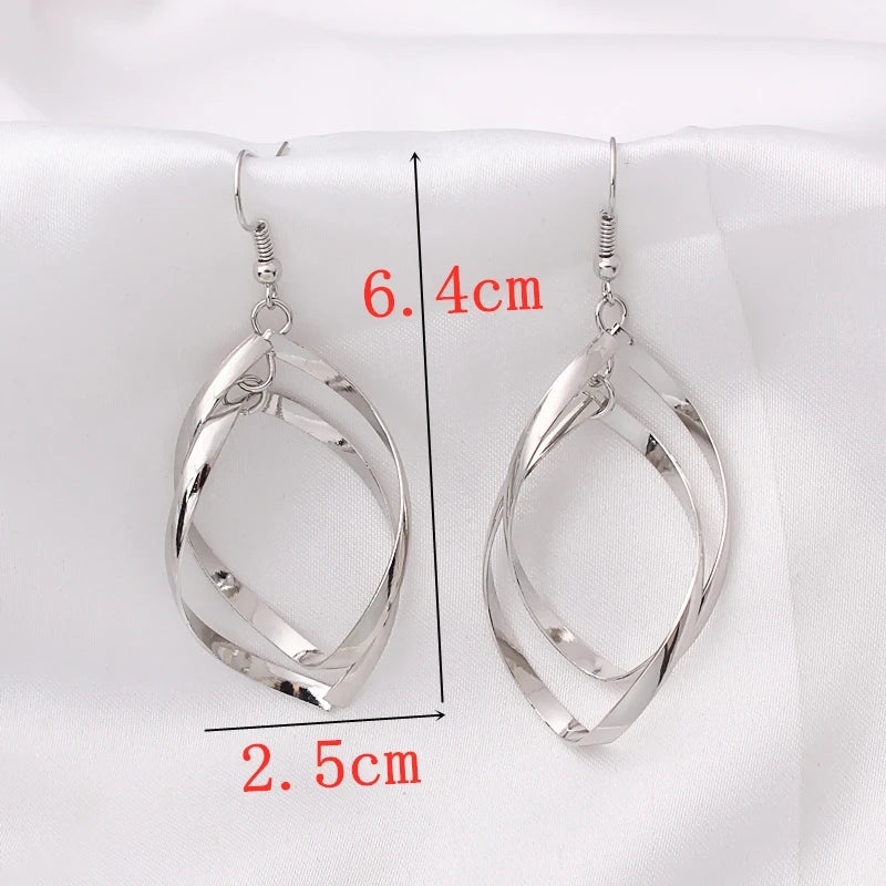 Boucles d'oreilles JODstressen métal multicouches pour femmes, déclaration, document en or,