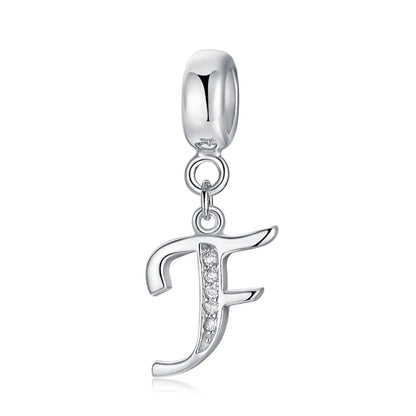 925 argent Sterling breloque perle Vintage Alphabet A-Z lettre pendentif breloques ajustement marque Bracelets colliers femmes bijoux à bricoler soi-même