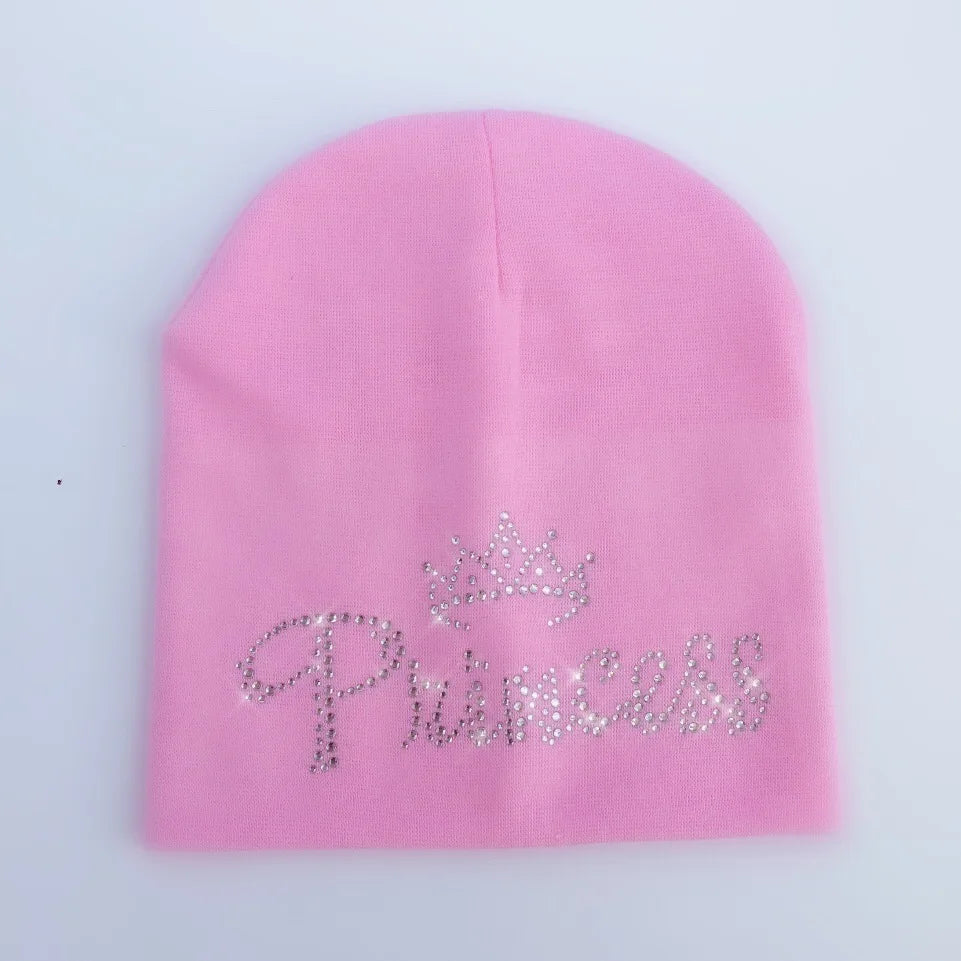 Bonnet de princesse en coton avec diamant pour bébé fille et garçon, casquette pour enfant en bas âge, automne