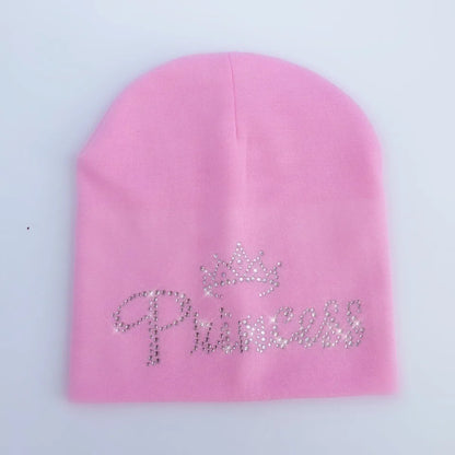 Bonnet de princesse en coton avec diamant pour bébé fille et garçon, casquette pour enfant en bas âge, automne
