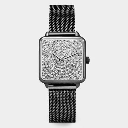 Montre à quartz pour femme, ceinture en acier,