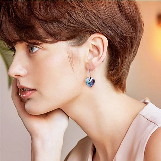 Boucles d'oreilles longues à crochet en Zircon Rose, bijoux en or Rose,