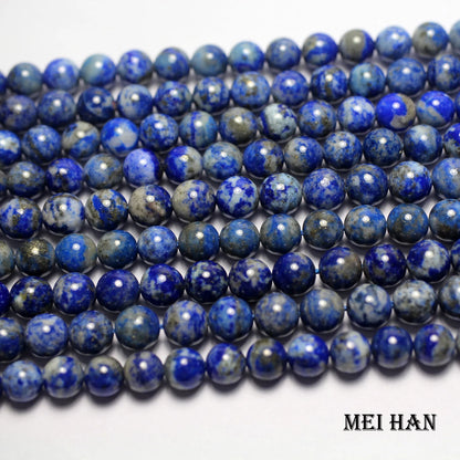 Meihan Lapis Lazuli naturel perles rondes lisses en vrac 6-12mm fournitures de fabrication de bijoux en vrac pour la conception de bracelets bricolage