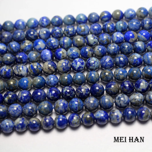 Meihan Lapis Lazuli naturel perles rondes lisses en vrac 6-12mm fournitures de fabrication de bijoux en vrac pour la conception de bracelets bricolage